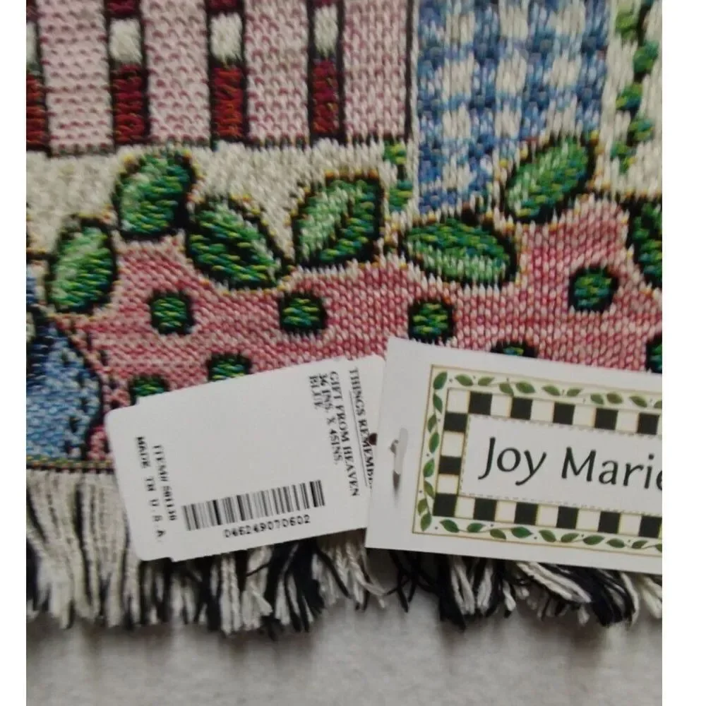 Vintage God Bless Prayer Joy Marie Baby Tapestry Throw‎ Blanket 45
